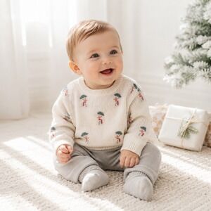 Little Planet by Carters Baby 9M Organic Cotton Snowman Sweater and Pants Set
